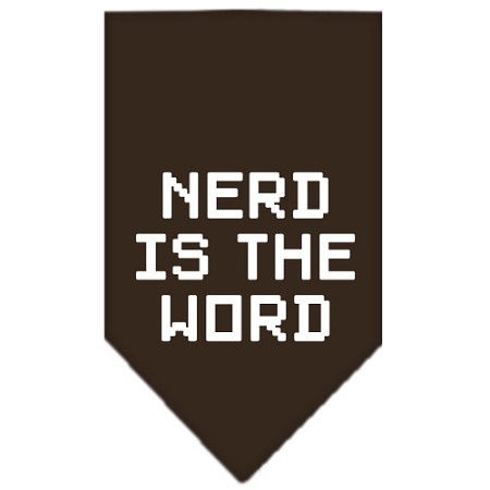 Nerd is the Word Screen Print Bandana Cocoa Large